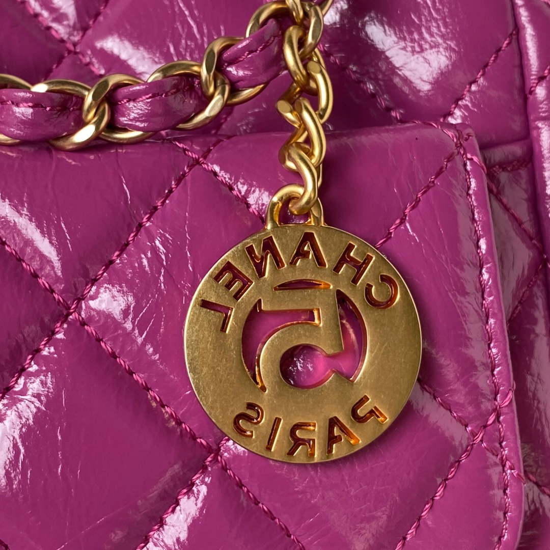 CHANEL Hobo Handbag Pink-AS4322