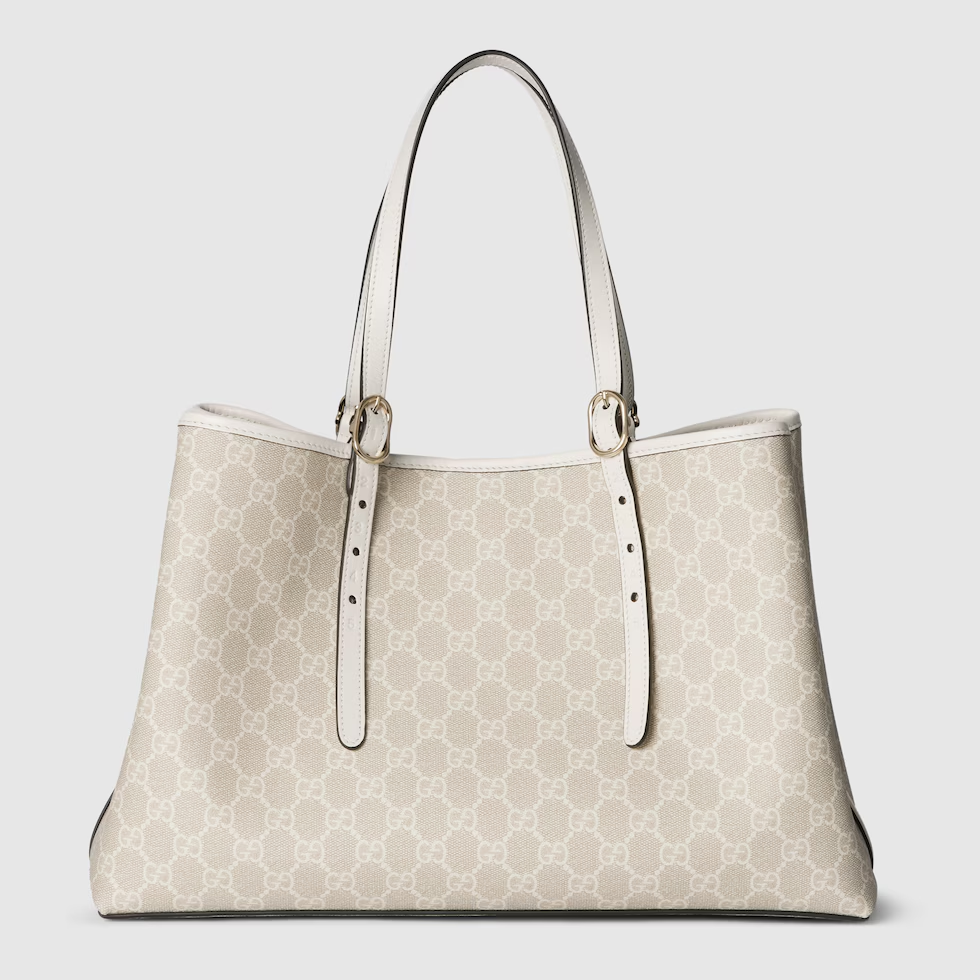 GG Emblem Large Tote Bag White
