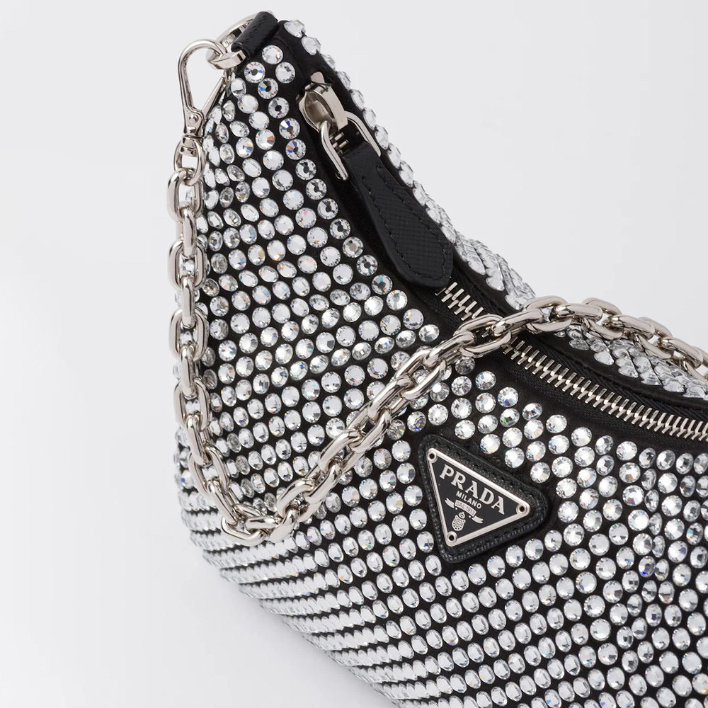 Re-Edition 2005 satin bag with crystals