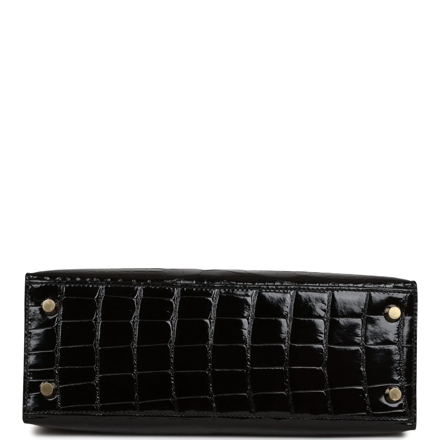 Kelly Sellier 25 Black Shiny Alligator Gold Hardware