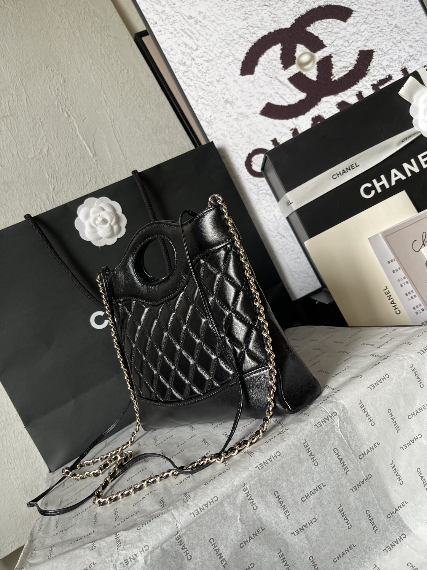 CHANEL 31 Mini Shopping Bag Black-AS4133