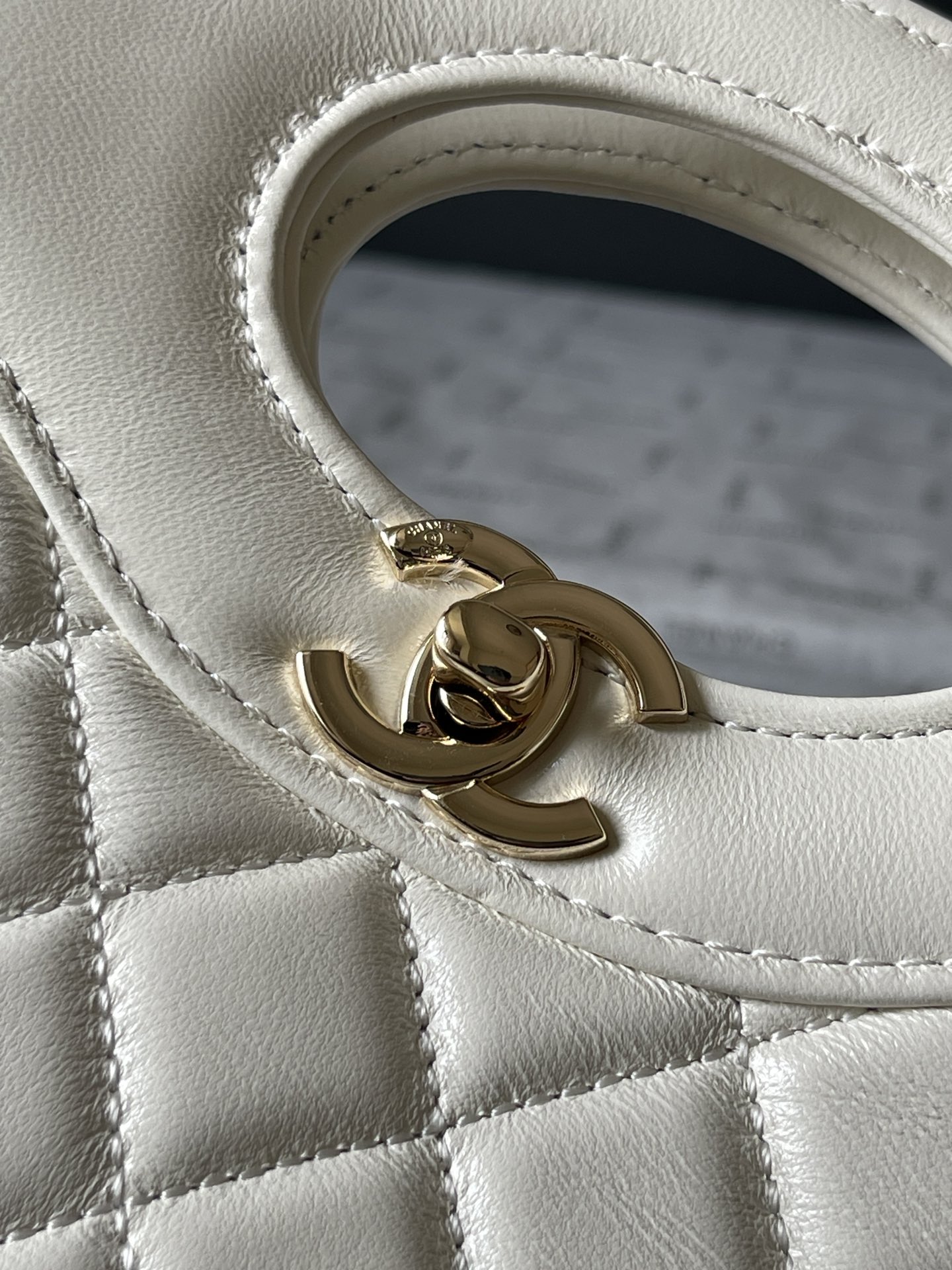 CHANEL 31 Mini Shopping Bag White-AS4133