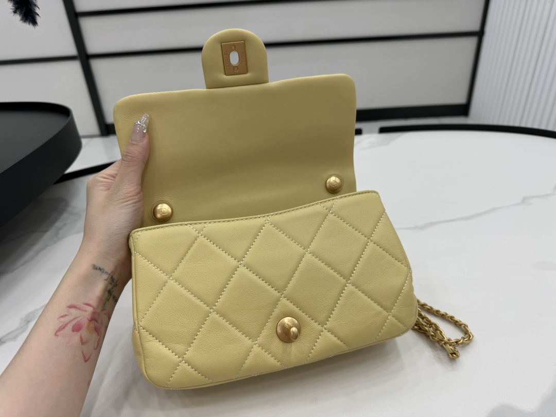 CHANEL Small Flap Bag Green-AS4861