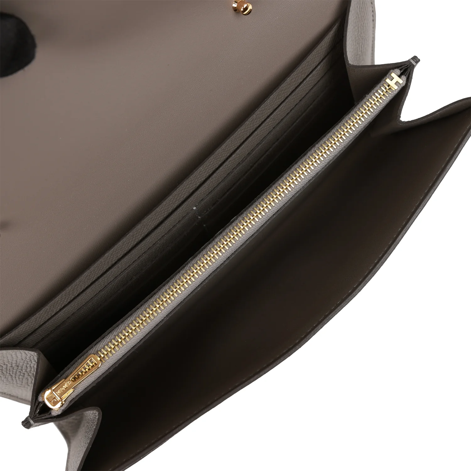 Constance Wallet To Go Gris Meyer Epsom Gold Hardware