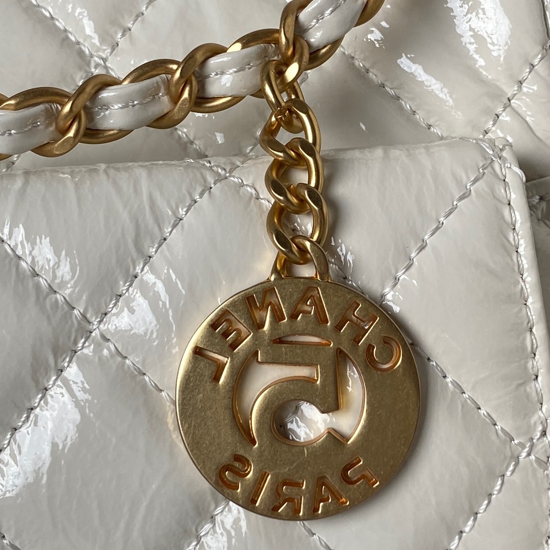 CHANEL Hobo Handbag White-AS4322