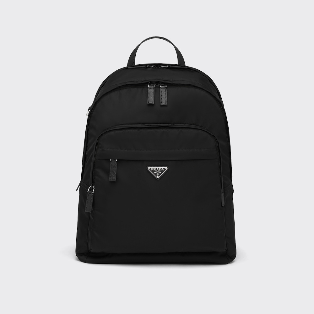Re-Nylon and Saffiano leather backpack