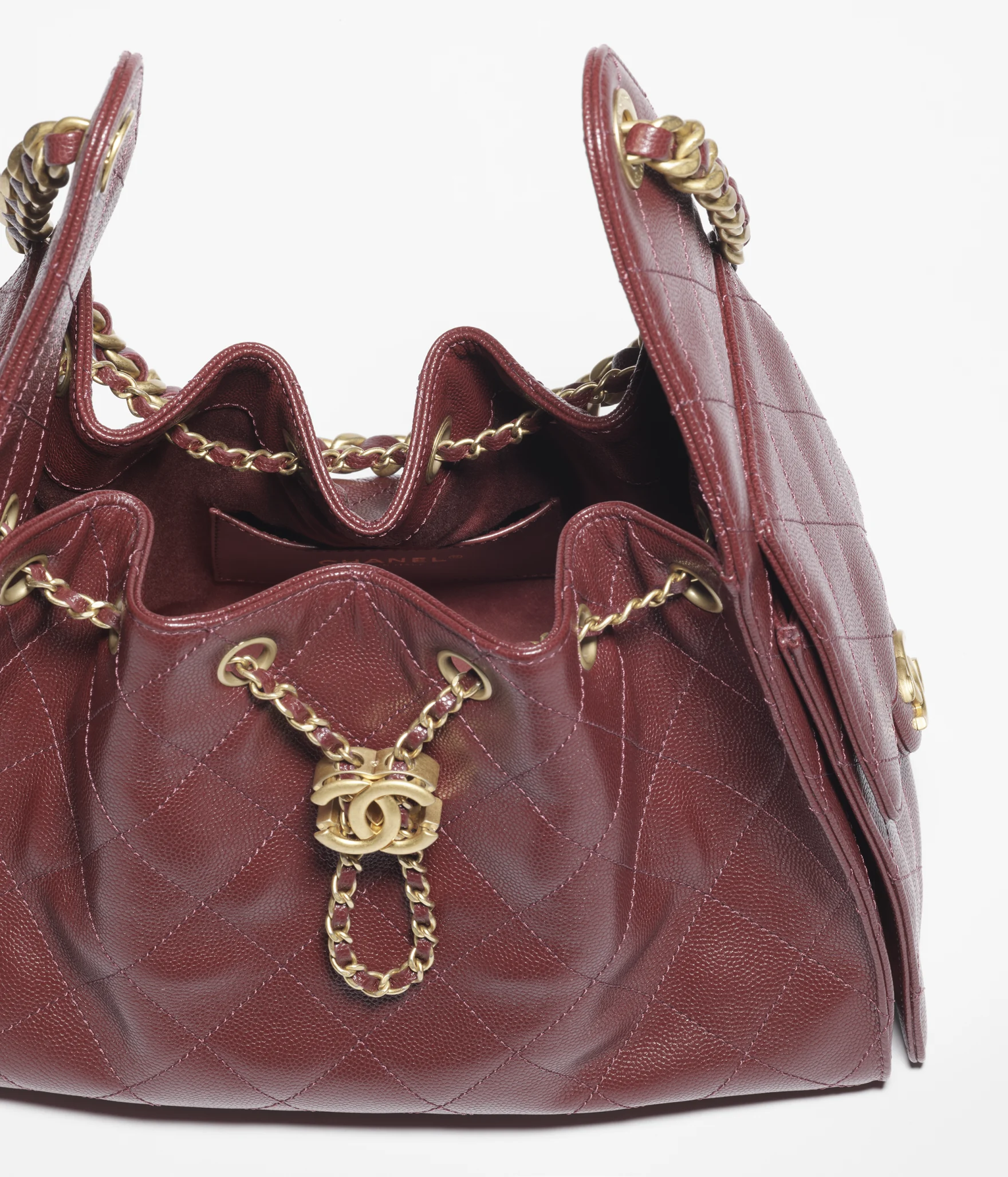 Chanel 25 Small Handbag Wine Red
