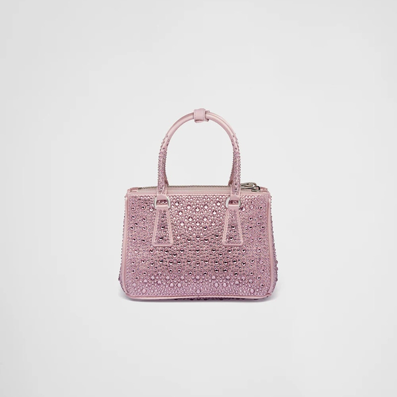 Galleria satin mini-bag with crystals