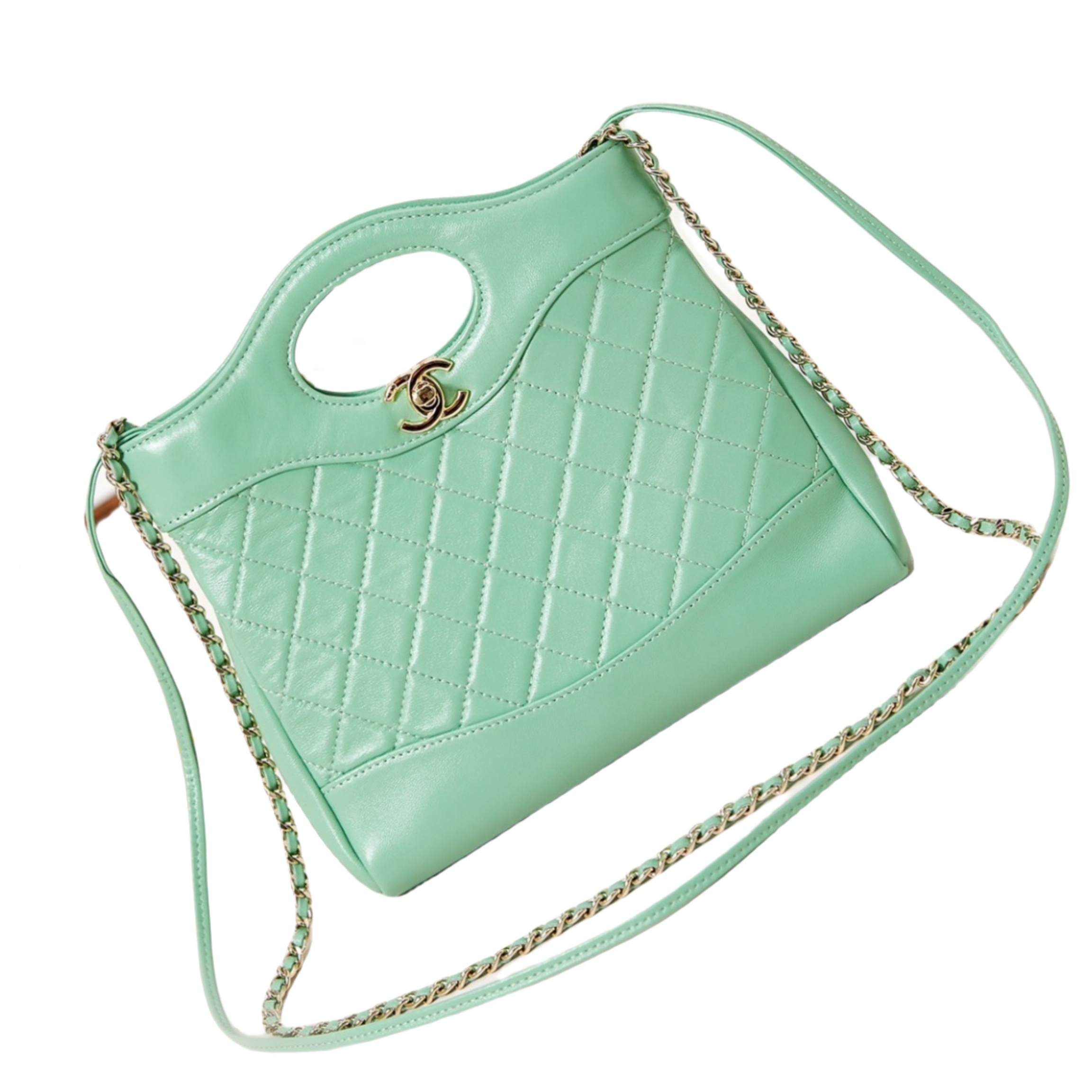 CHANEL 31 Mini Shopping Bag Green-AS4133