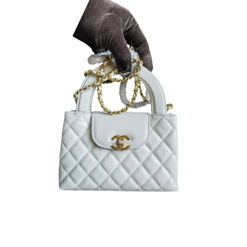 CHANEL Mini Shopping Bag kelly White - AS4416