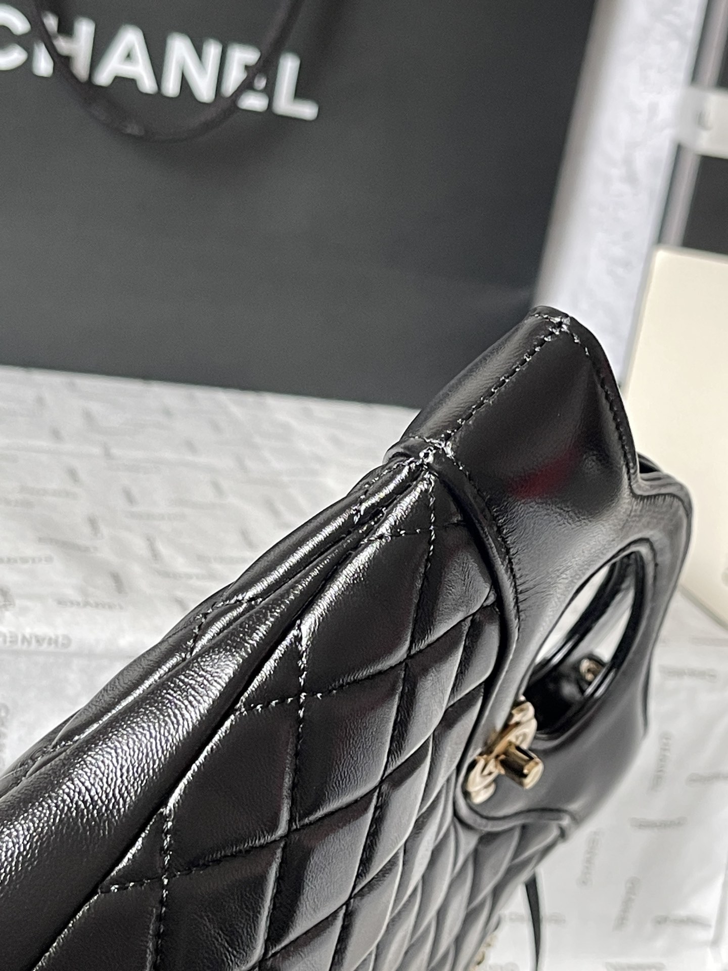 CHANEL 31 Mini Shopping Bag Black-AS4133