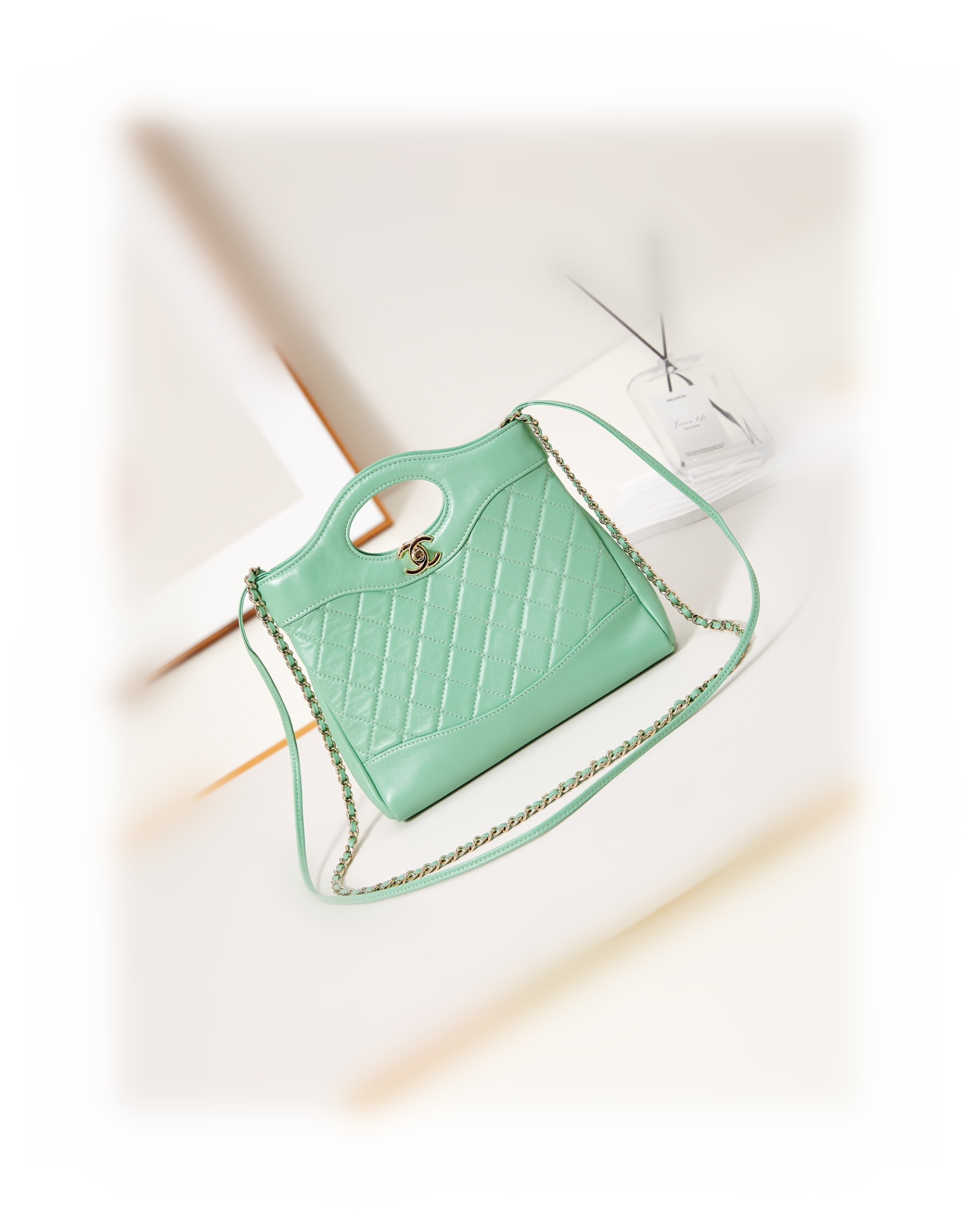 CHANEL 31 Mini Shopping Bag Green-AS4133
