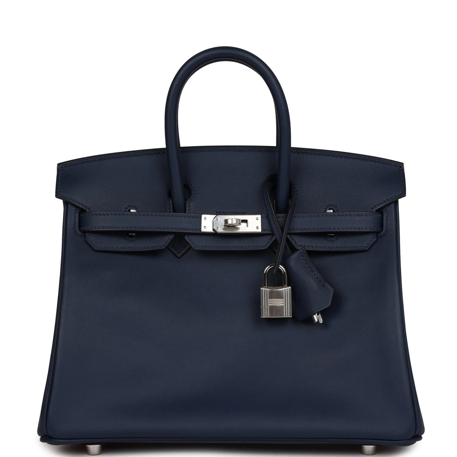 Birkin 25 Bleu Navy Swift Palladium Hardware