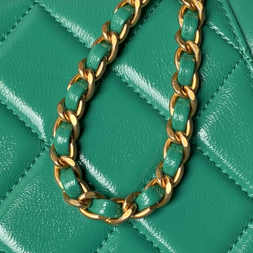 CHANEL Mini Bag with Top Handle Green-AS4958
