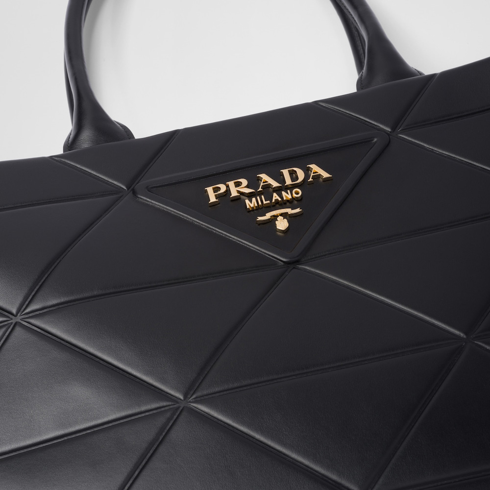 Large leather  Symbole bag with topstitching