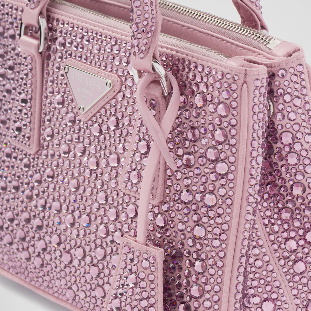 Galleria satin mini-bag with crystals