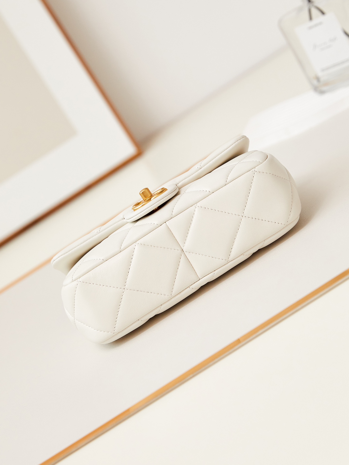 CHANEL Small Flap Bag White-AS4861