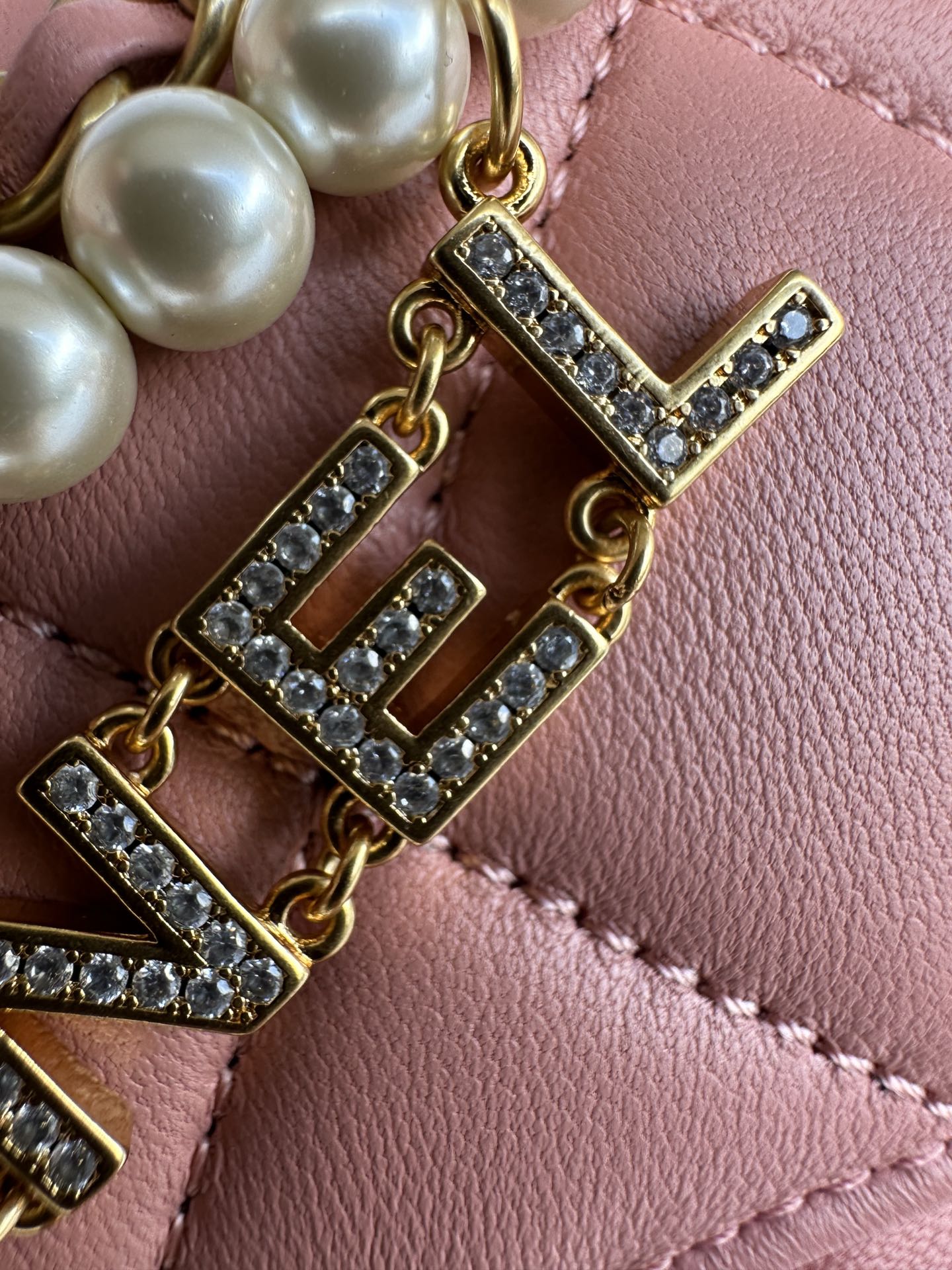 CHANEL Mini flap bag Shiny lambskin, faux pearls and gold coloured metal Rose pink-AS4986