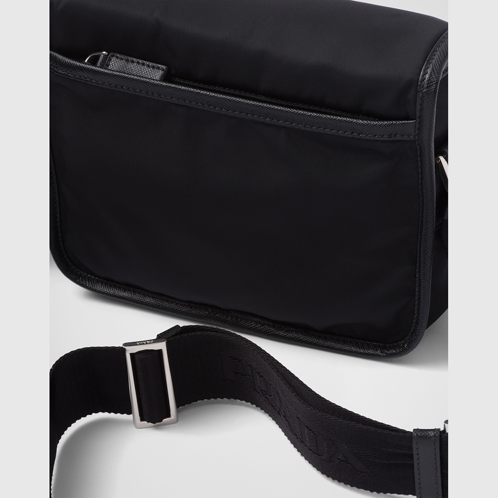 Re-Nylon and Saffiano leather shoulder bag