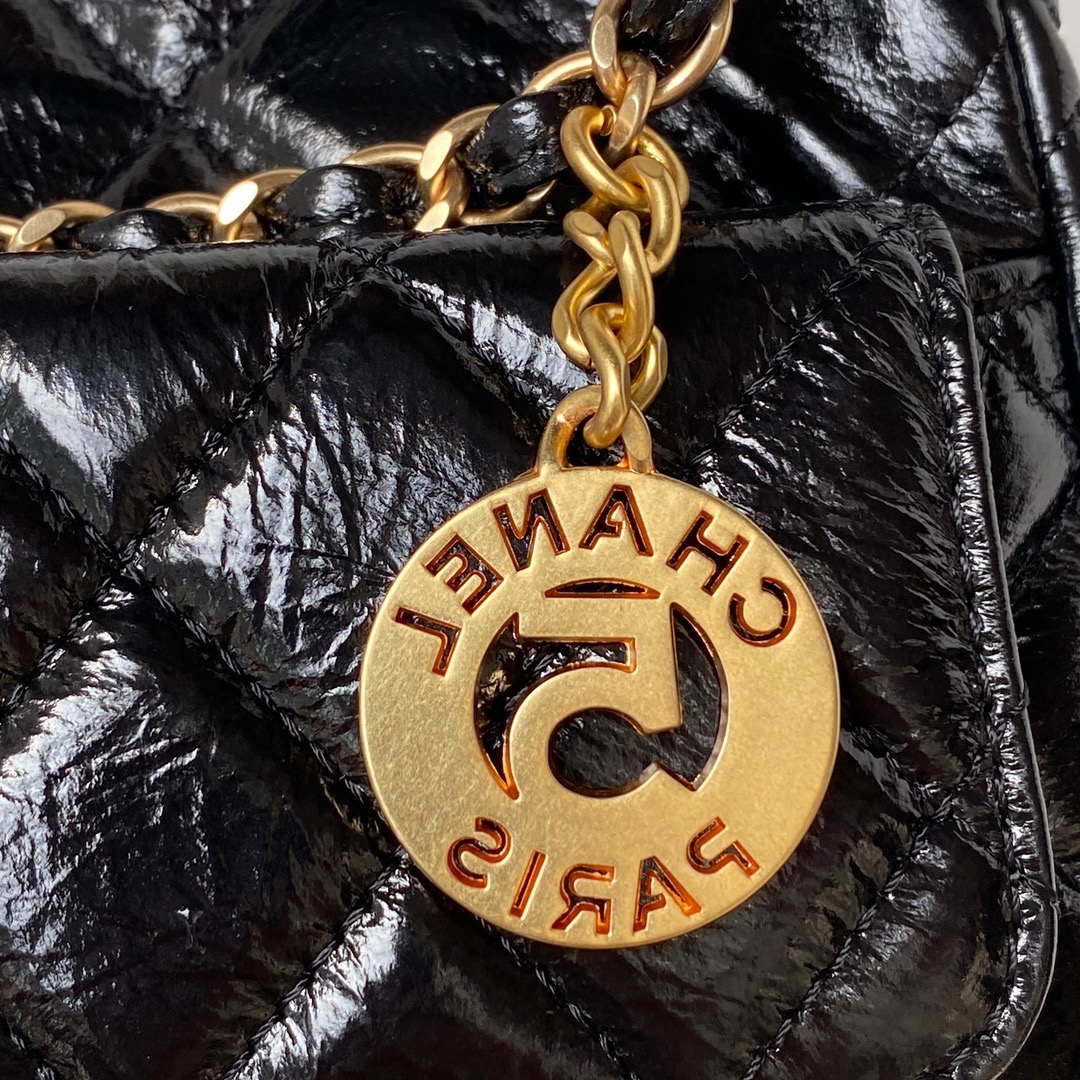 CHANEL Hobo Handbag Black-AS4322