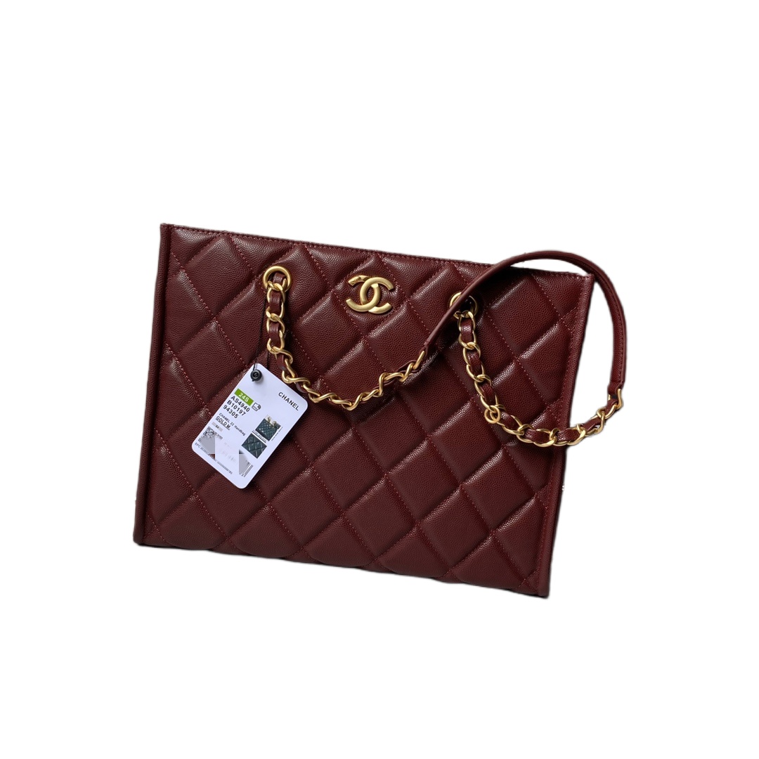 CHANEL Small Tote -Red-AS4940
