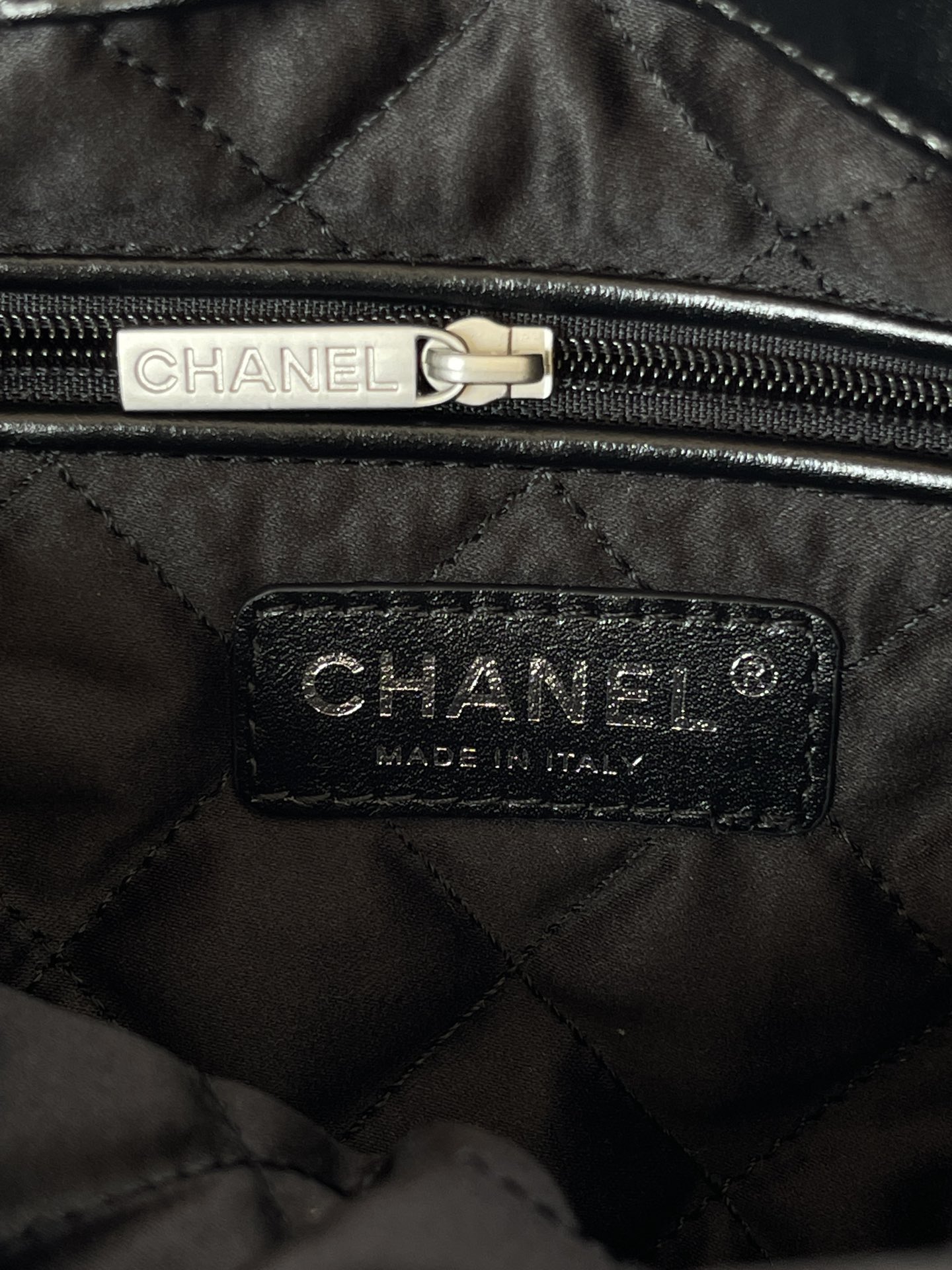 CHANEL Backpacks Shiny Calfskin & Gold-Tone Metal Black- AS3859