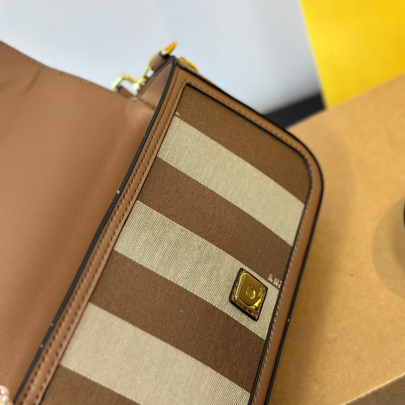 Baguette striped fabric bag