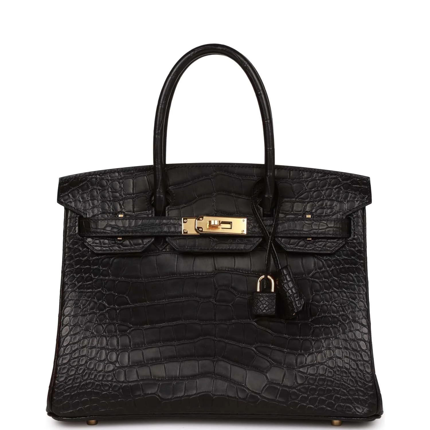 Birkin 30 Black Matte Alligator Gold Hardware