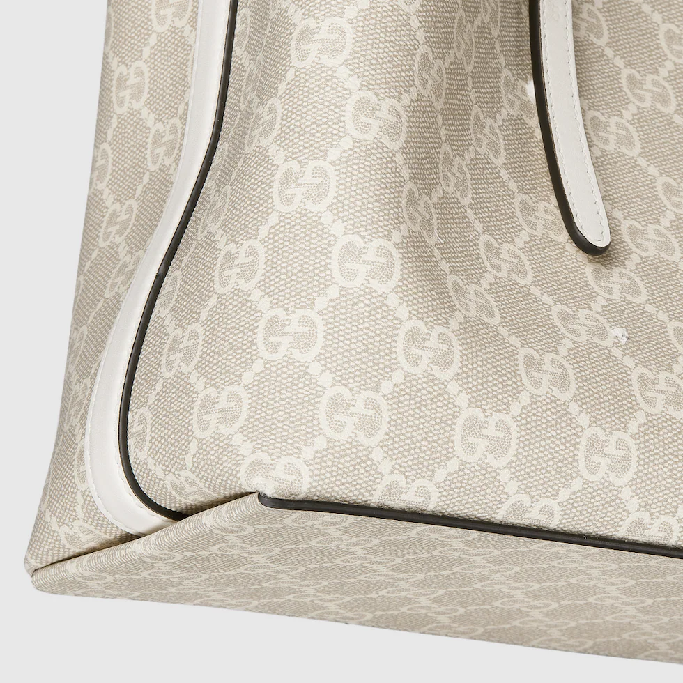 GG Emblem Medium Tote Bag White