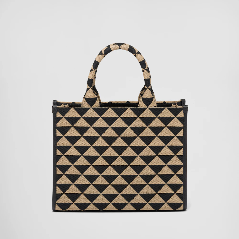 Small  Symbole embroidered fabric handbag