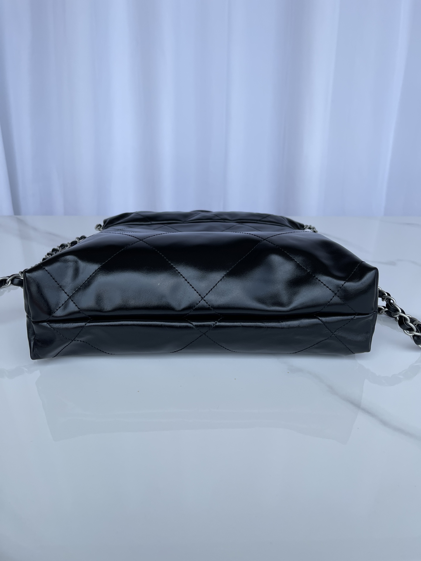 CHANEL Backpacks Shiny Calfskin & Gold-Tone Metal Black- AS3859