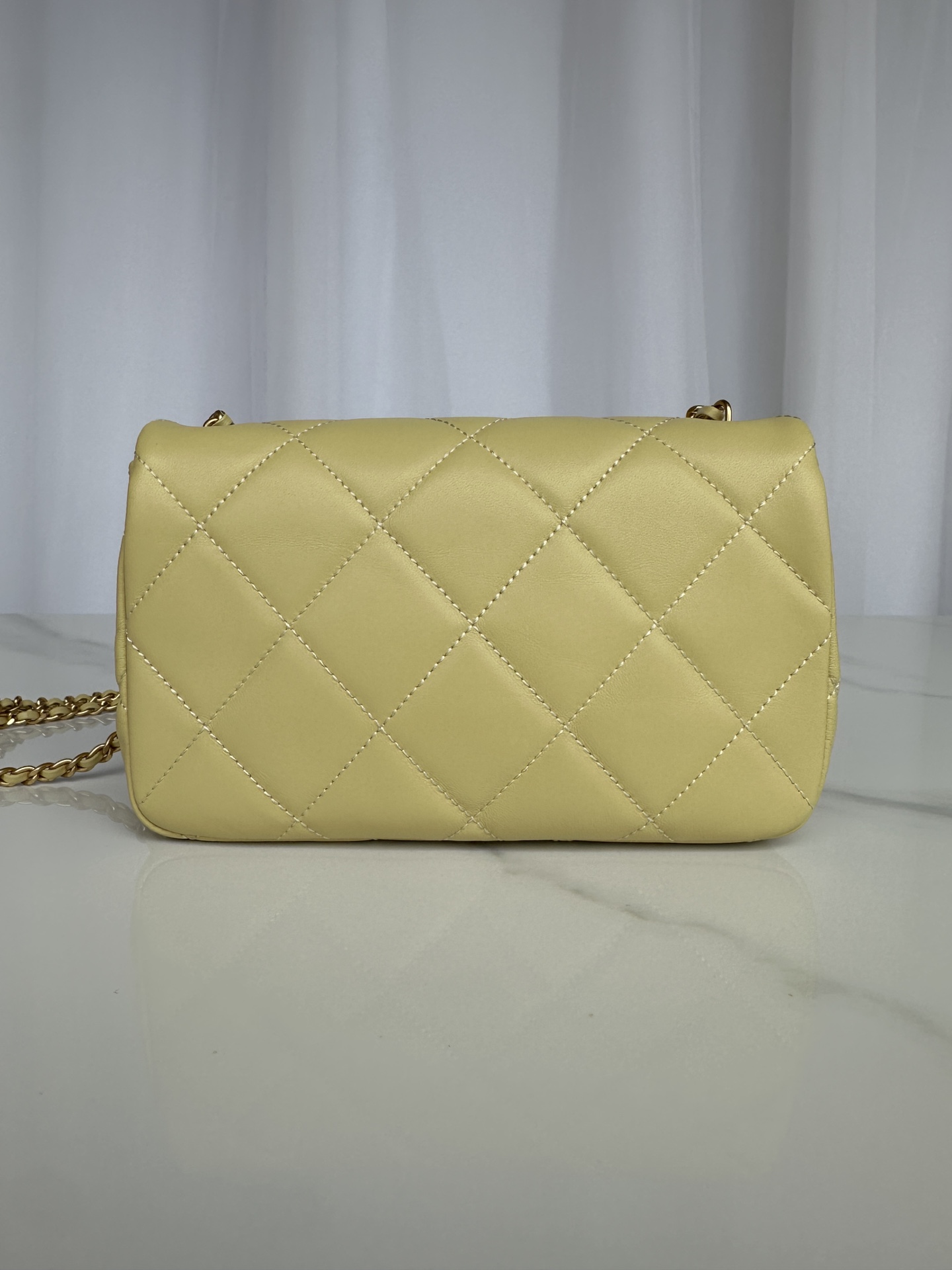 CHANEL Small Flap Bag Yellow-AS4861