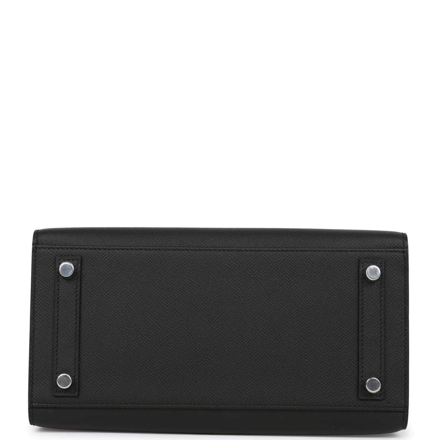 Birkin Sellier 25 Black Epsom Palladium Hardware