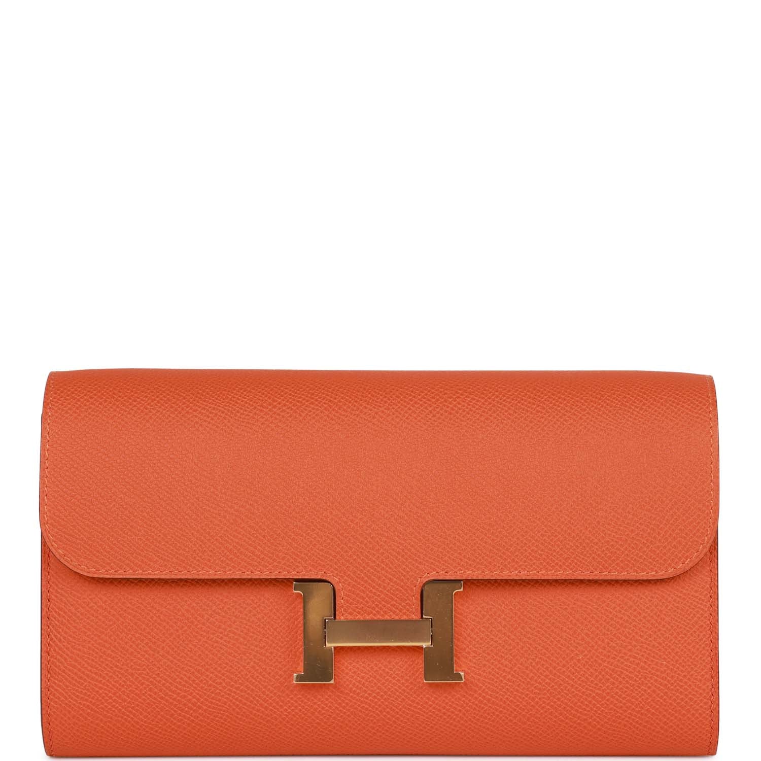 Constance Wallet To Go Orange Epsom Gold Hardware