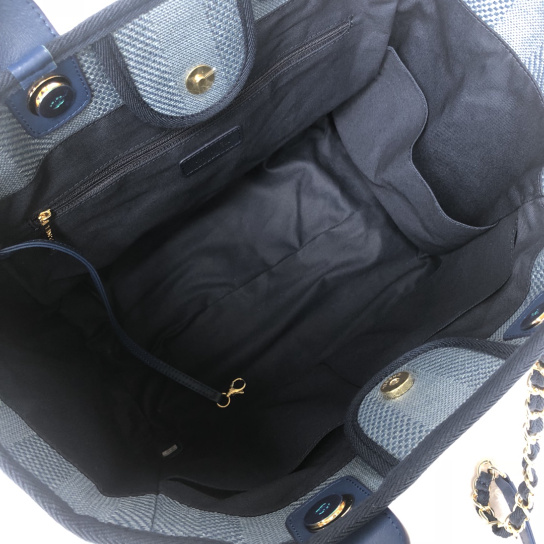 CHANEL Medium Tote Blue2- A66941