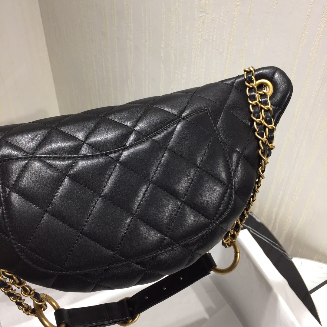CHANEL Hobo Handbag Black-AS5077