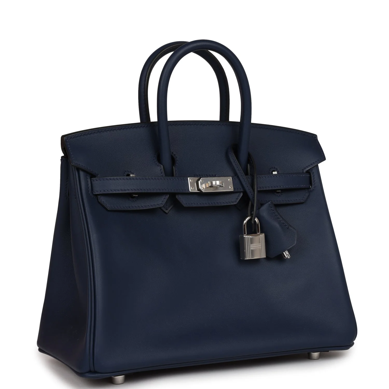Birkin 25 Bleu Navy Swift Palladium Hardware