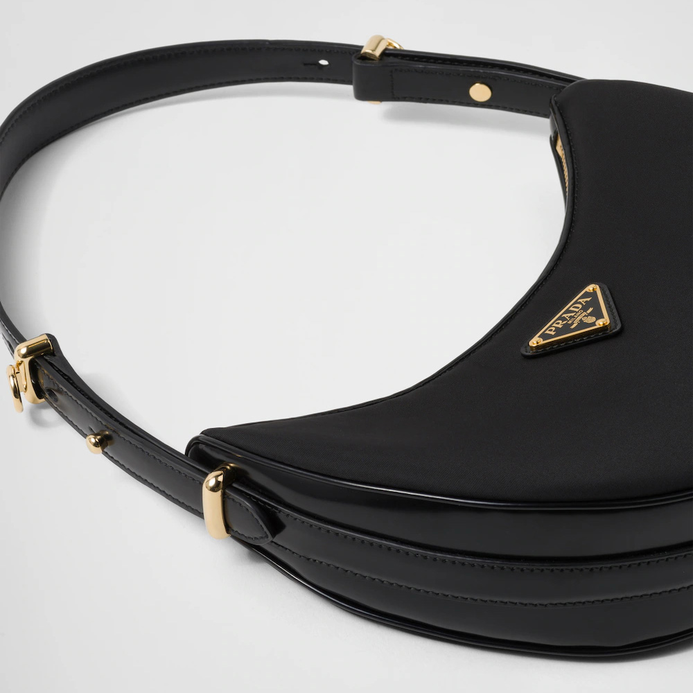 Arque Re-Nylon and brushed leather shoulder bag