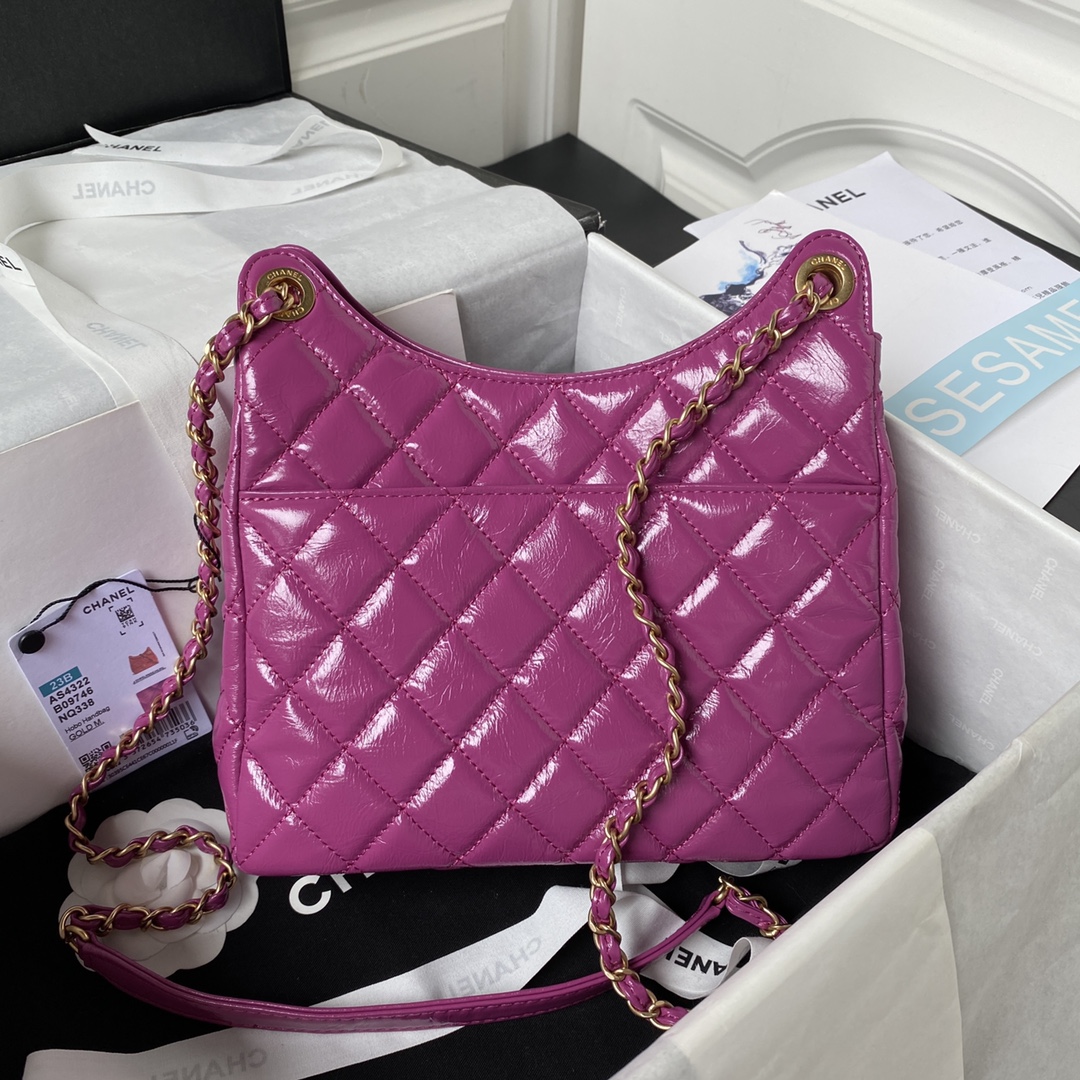 CHANEL Hobo Handbag Pink-AS4322