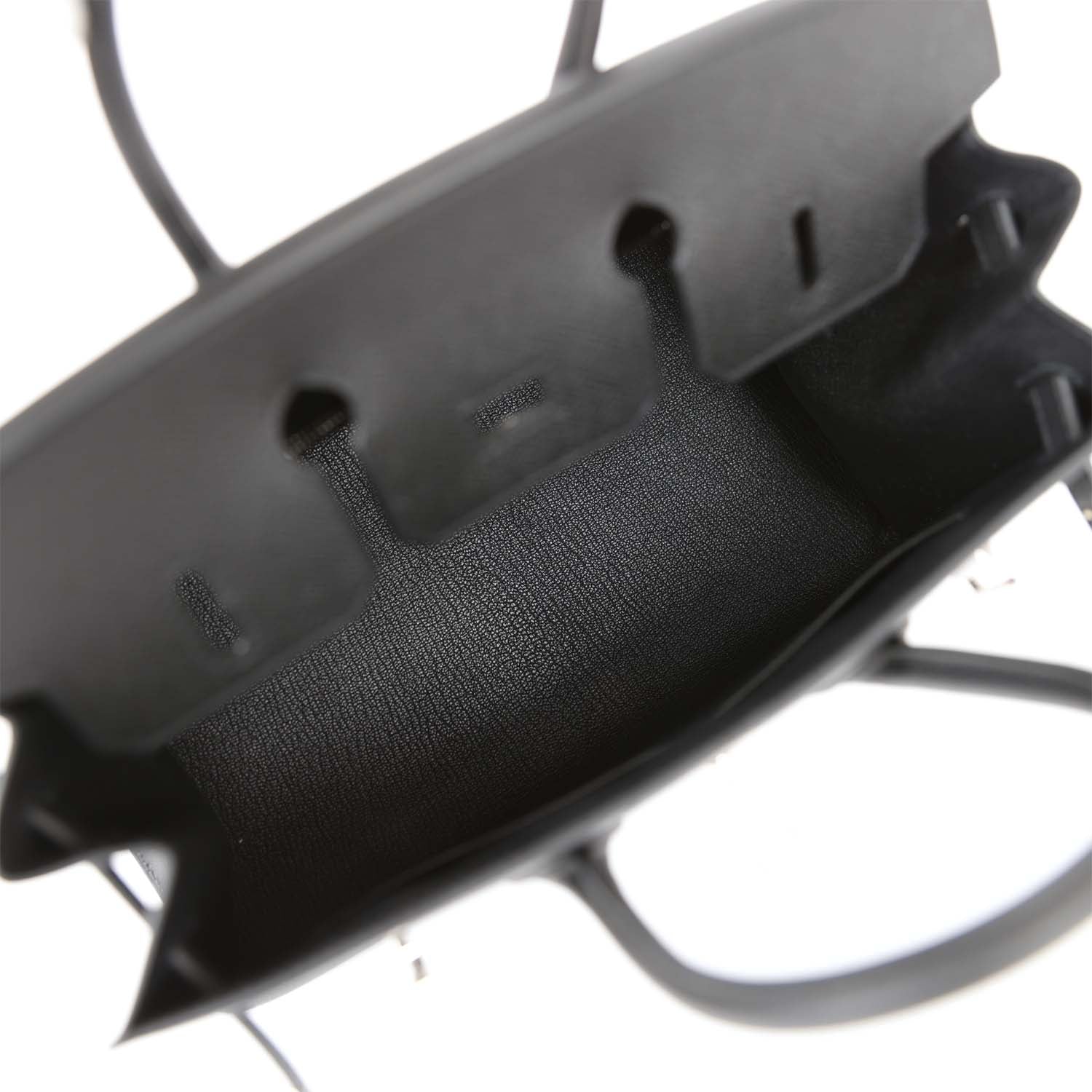 Birkin Sellier 25 Black Epsom Palladium Hardware