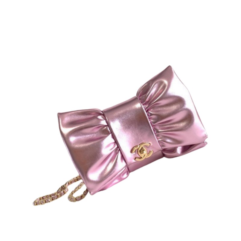 CHANEL Metallic Lambskin & Gold-Tone Metal Pink - AS5129