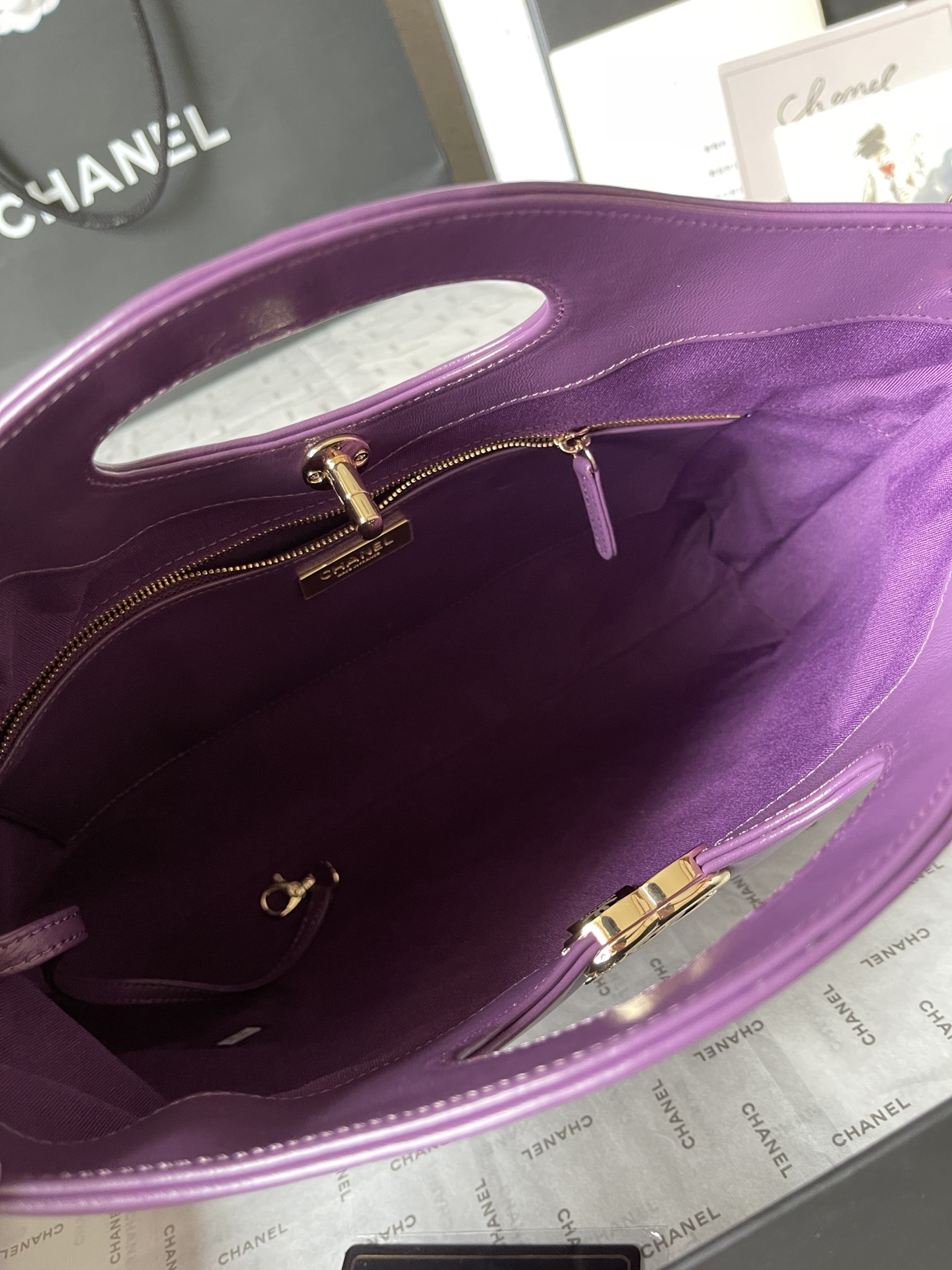 CHANEL Shopping Bag Purple-AS4854