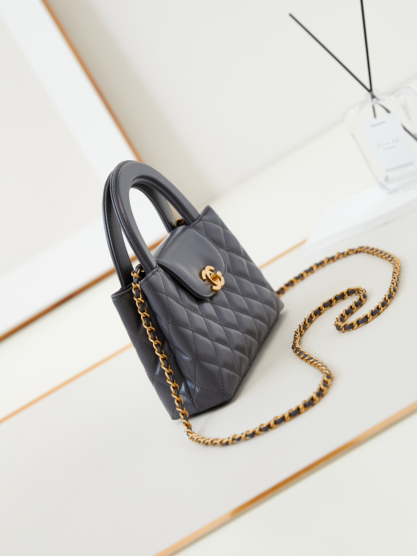 CHANEL Mini Shopping Bag kelly Grey - AS4416