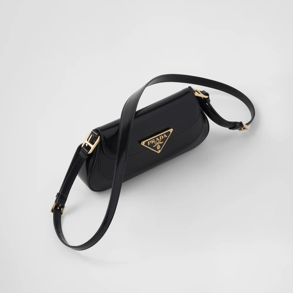 Brushed leather shoulder bag