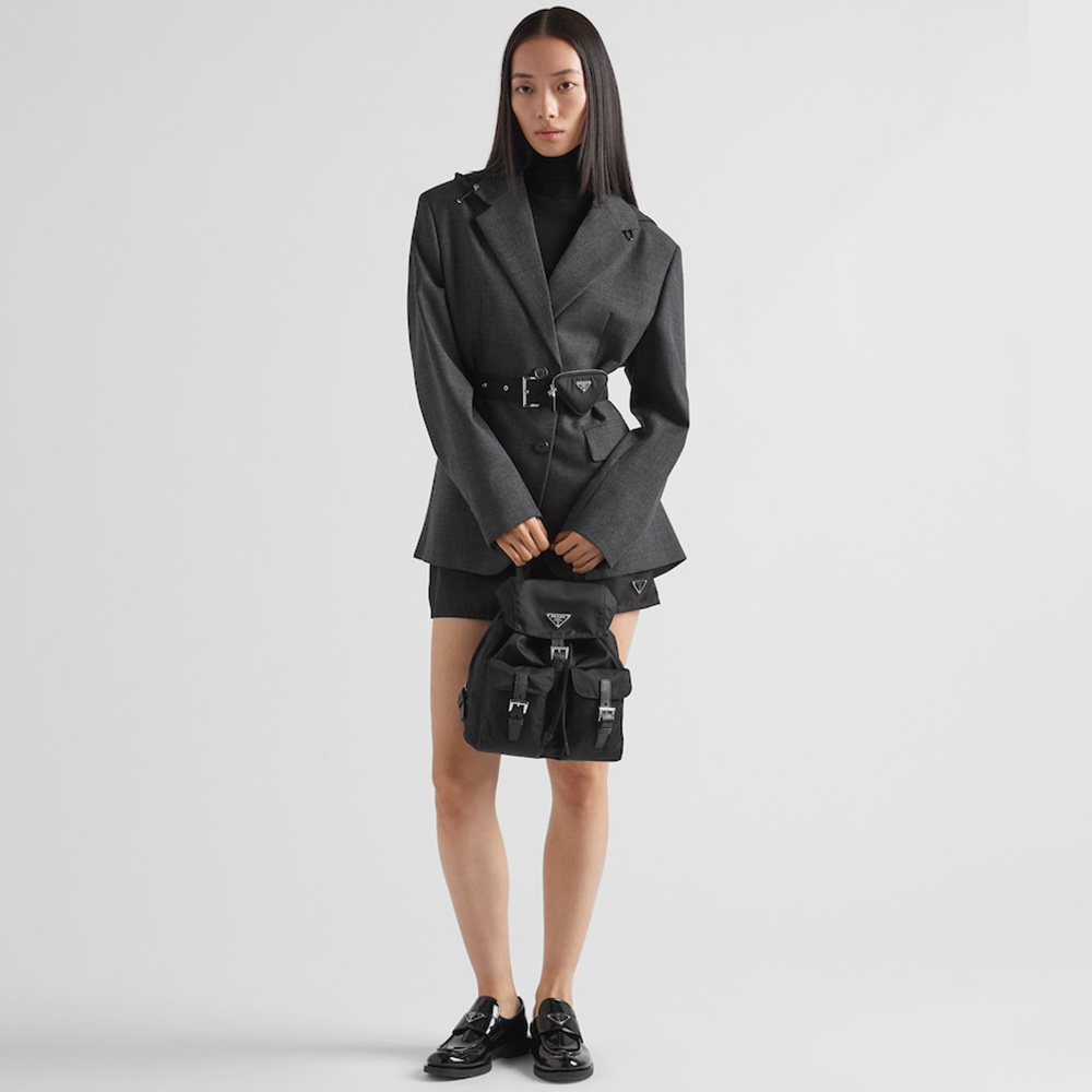 Re-Nylon medium backpack with pouch