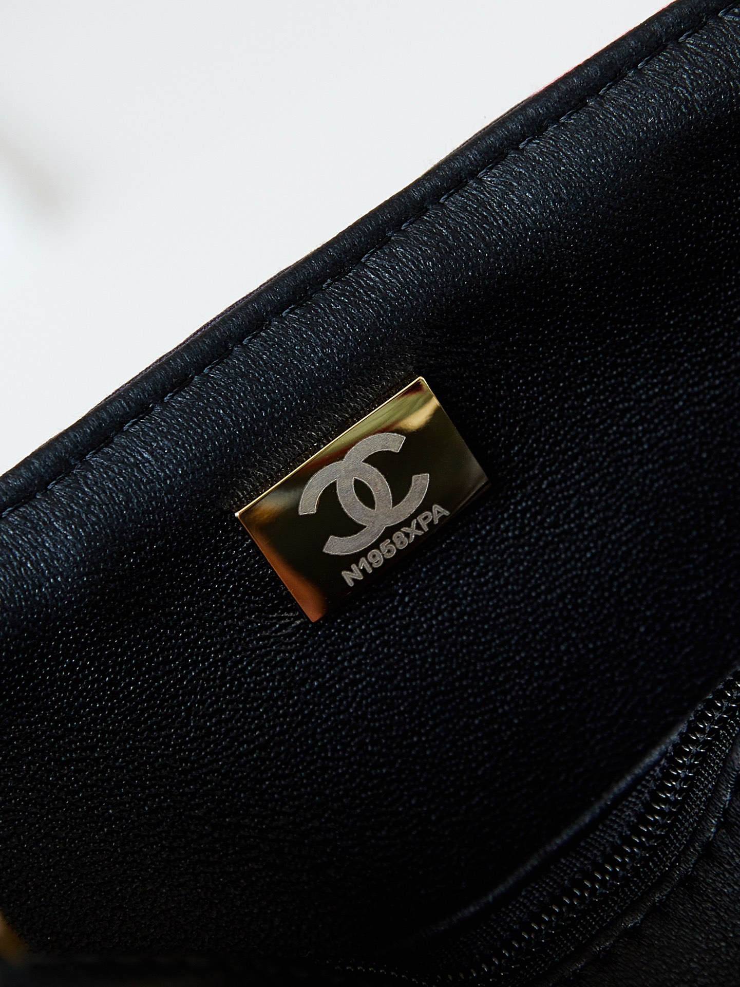CHANEL Mini Classic Handbag & Gold-Tone Metal Navy Blue-A69900
