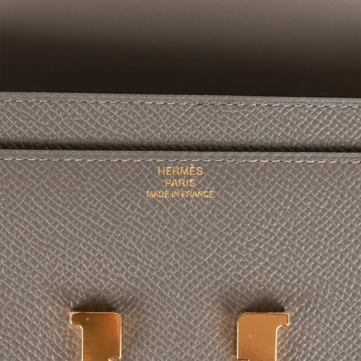 Constance Wallet To Go Gris Meyer Epsom Gold Hardware