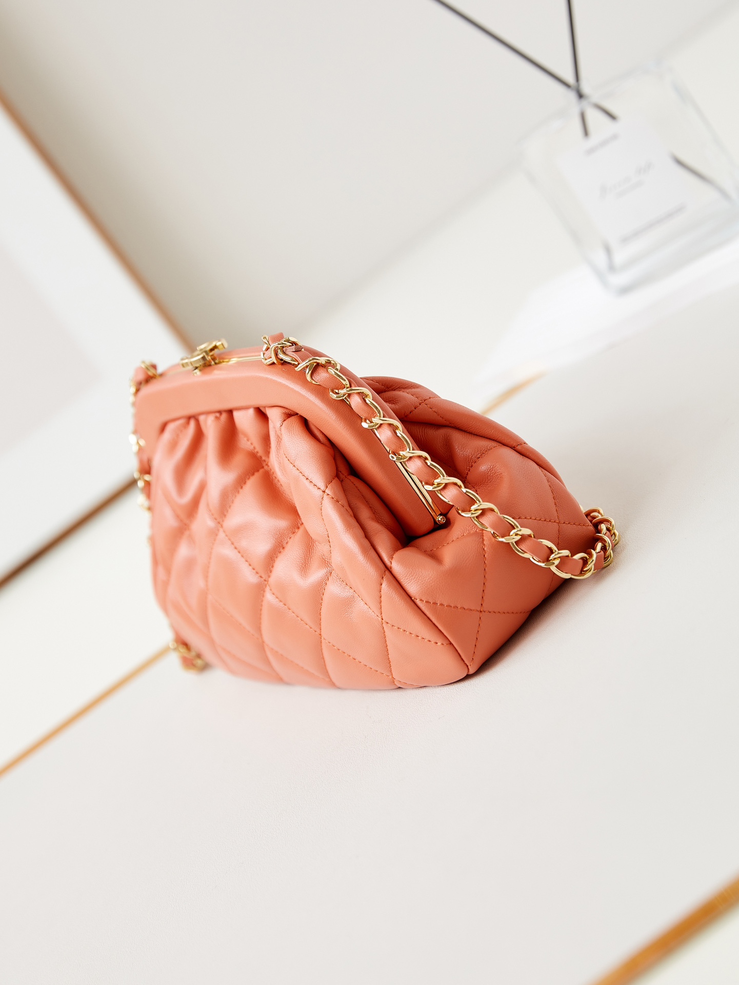 CHANEL Clutch Bag Orange-AS4717