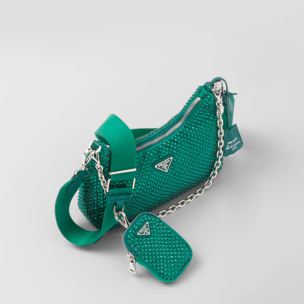 Re-Edition 2005 satin bag with crystals