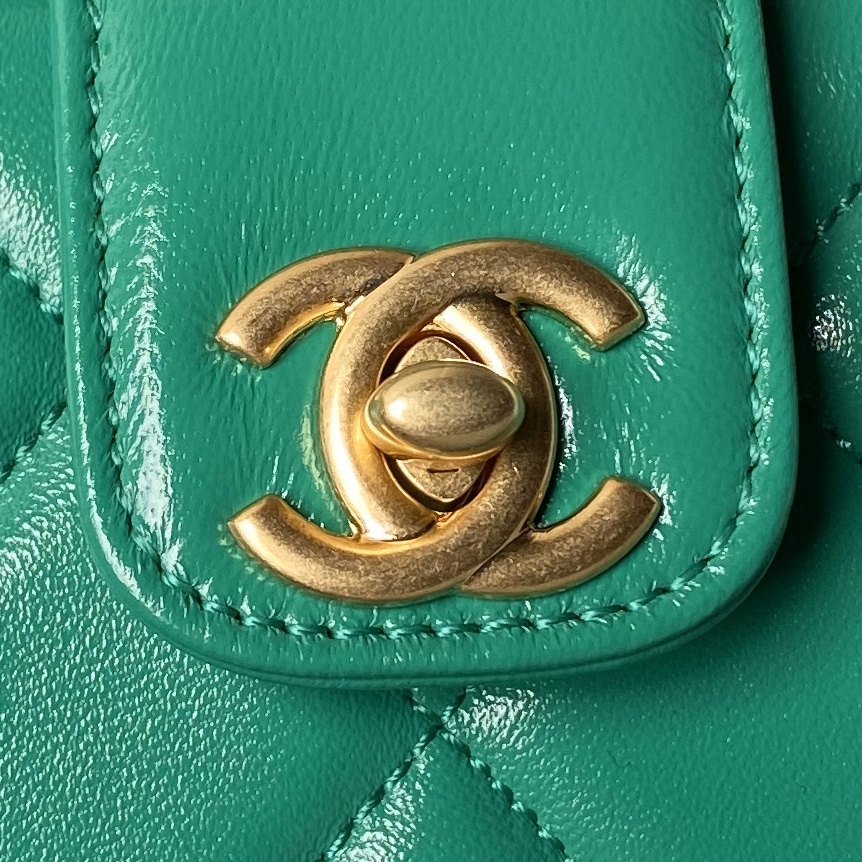 CHANEL Mini Bag with Top Handle Green-AS4958